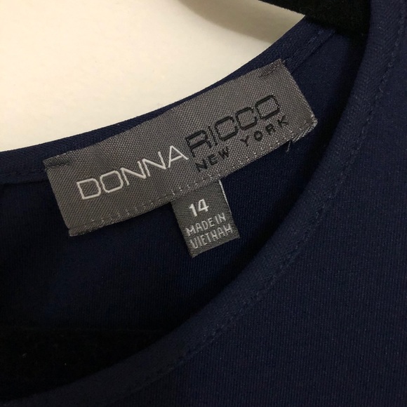 Donna Ricco NY Sleeveless Lace Hem Dress Navy - Picture 5 of 9